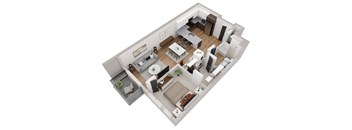 bedroom floor plan an in 3d