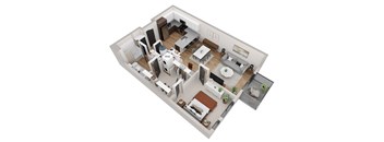 bedroom floor plan an in 3d