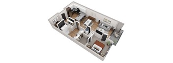 bedroom floor plan an in 3d