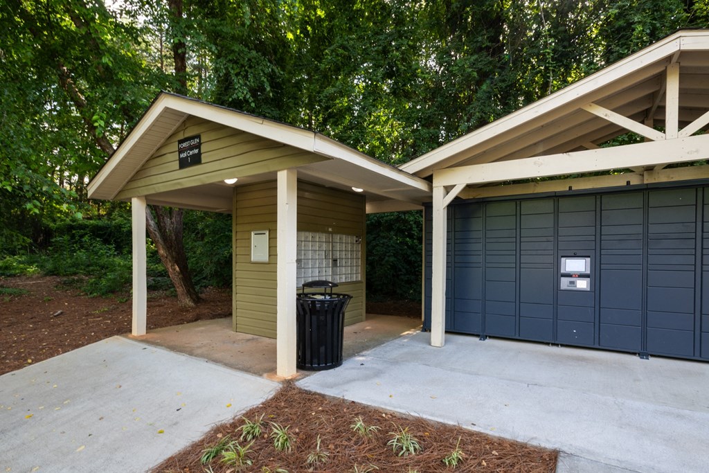 Secure package receiving area at Forest Glen apartments in Austell, GA 30106, near South Cobb County and Douglasville.