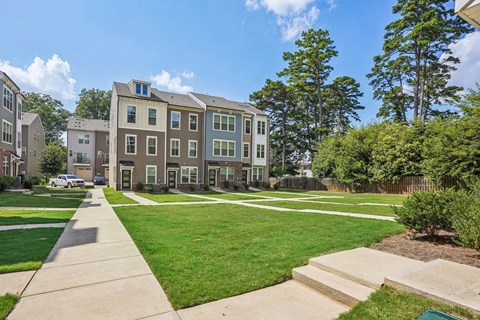 Townhomes For Rent In Charlotte, NC - Loso Walk - Apartment Community With A Walkway Leading To Homes