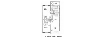 2BR/2BA 985 sq. ft.