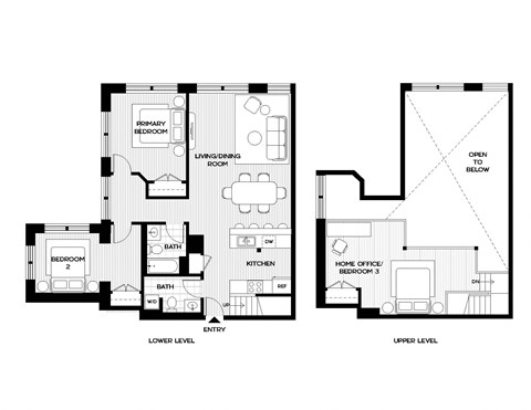 floor plan of the first and second floors of the house