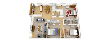 Audubon Briarcliff apartments in Atlanta Georgia photo of three bedroom floorplan