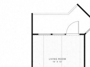 A1A 1 Bed 1 Bath 796 square feet floor plan