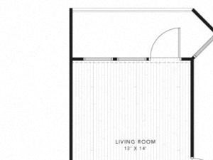 A1B 1 Bed 1 Bath 800 square feet floor plan