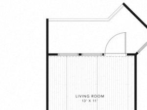 A1D 1 Bed 1 Bath 710 square feet floor plan