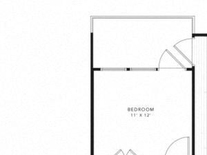 A2 1 Bed 1 Bath 708 square feet floor plan