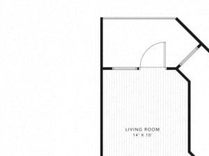 A4 1 Bed 1 Bath 754 square feet floor plan