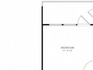 A6 1 Bed 1 Bath 853 square feet floor plan