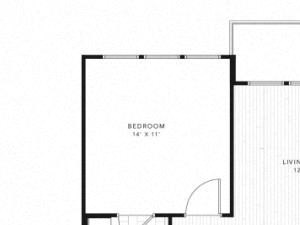 B1B, 2 Bed 2 Bath 1047 square feet floor plan