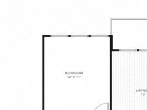 B1D, 2 Bed 2 Bath 1053 square feet floor plan