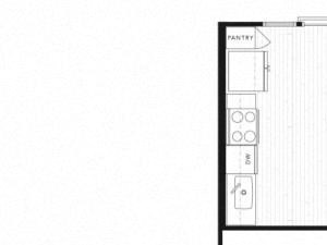 S1B Studio 653 square feet floor plan