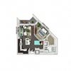 1 Bed 1 Bath 780 square feet floor plan A3