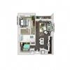 1 Bed 1 Bath 853 square feet floor plan A4