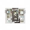 2 Bed 2 Bath 1141 square feet floor plan B2a