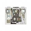 2 Bed 2 Bath 1244 square feet floor plan B3a