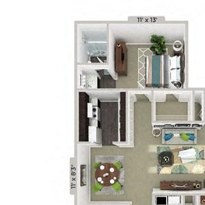 3 Bed 2 Bath 1240 square feet floor plan Springdale
