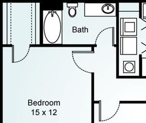 BRADFORD Floorplan 1 Bed, 1 Bath, 977 sq. ft., Bradford
