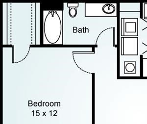 CYPRESS Floorplan 1 Bed, 1 Bath, 976 sq. ft., Cypress