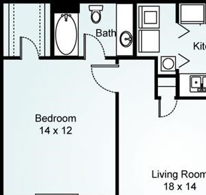 MAGNOLIA Floorplan 2 Bed, 2 Bath, 1130 sq. ft., Magnolia