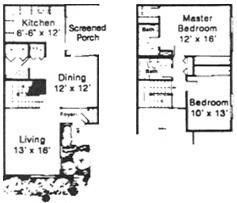 THE MONTEREY Floorplan The Monterey, 2 Bed, 2 Bath, 1438 sq. ft.