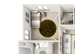 The North Carolina Floorplan 2 Bed - 2 Bath, 1362 square feet floor plan The North Carolina