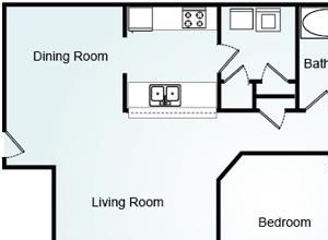 Brighton With Sunroom - Two Bedroom-2 Bath Floorplan 2 Bed, 2 Bath, 1253 square feet floor plan Brighton With Sunroom