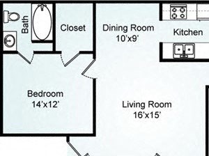 THE JUNIPER Floorplan The Juniper, 2 Bed, 2 Bath, 1128 sq. ft.