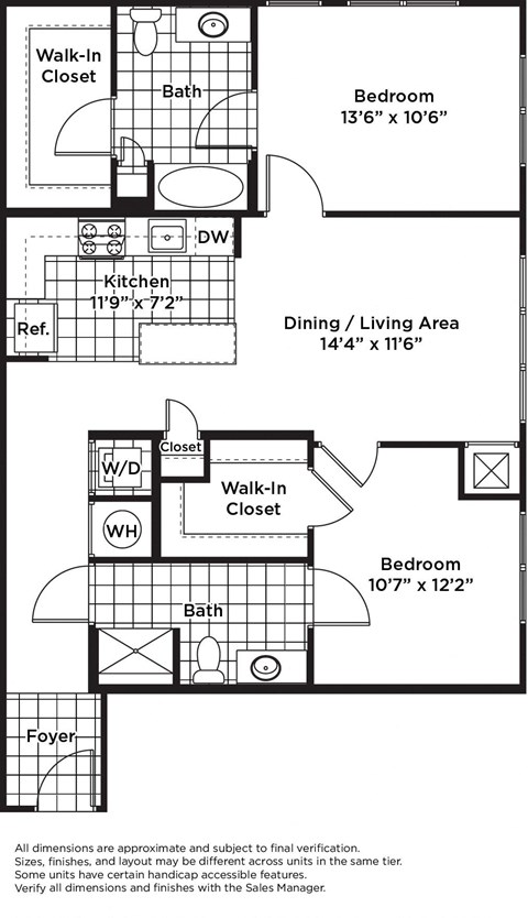 a floor plan of a house with bedrooms and bathrooms and a walk in closet