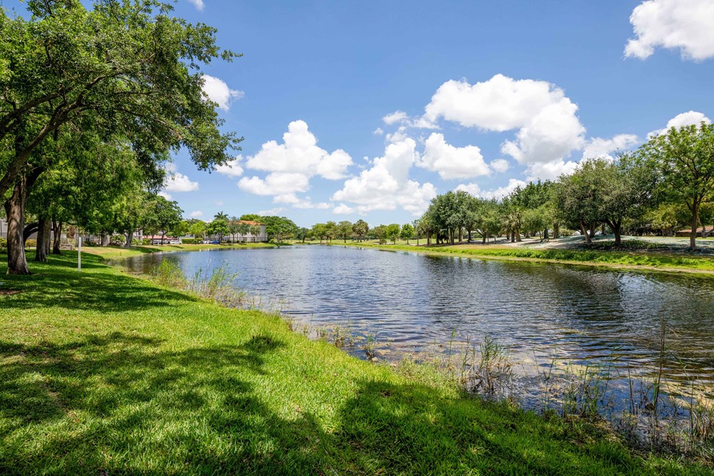 Gatehouse on the Green Apartments in Plantation, FL photo of a body of water with trees on the side of it