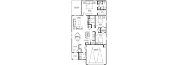 a floor plan of a house with two bedrooms and two bathrooms