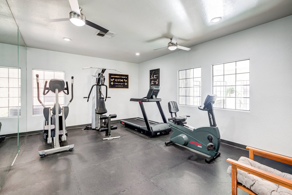 the gym with treadmills and other exercise equipment at 1861 blissful heights apartments