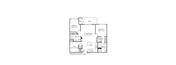 A floor plan of a house with a bedroom, bathroom, living room, dining room, kitchen, and pantry.