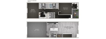 Grand Vista Townhome 2BR 2_5B 2D Floor Plan