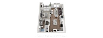 a 3 bedroom floor plan with a bedroom and a living room