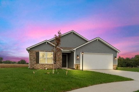 Lakes at Heather Ridge Homes for Rent. 1-story home exterior at dusk