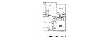 2BR/2BA 1,005 sq. ft.