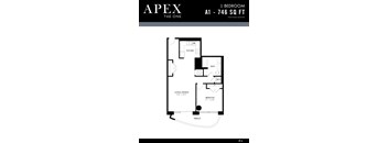 A black and white image of a floor plan for an apartment.