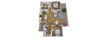 a floor plan of a house with a bedroom and a living room