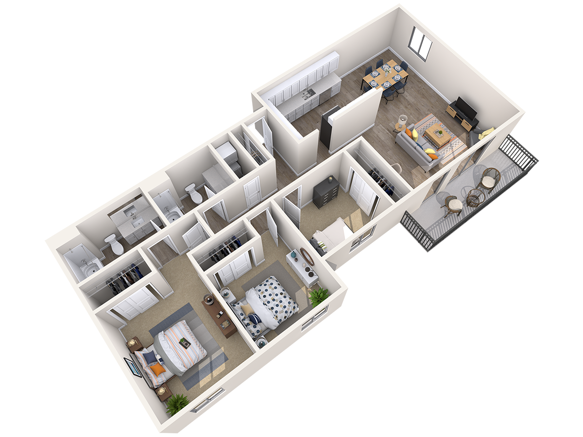  1, 3br, 2ba, 1186 sq. ft.