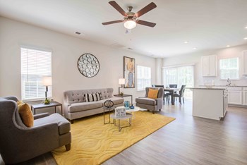 living room with modern furnishings