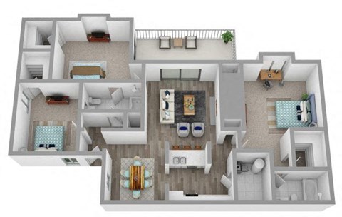 a floor plan of a house with a bedroom and living room