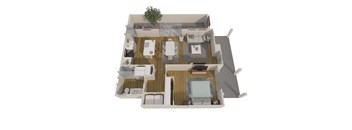 a1 floor plan  1 bedroom with 2 baths  1192 square feet