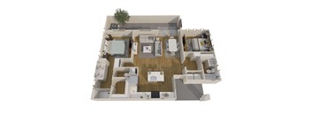 a1 floor plan  1 bedroom with 2 baths  1192 square feet