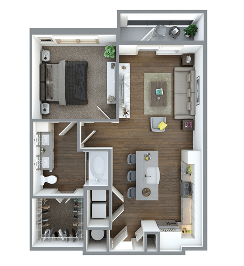 a1 floor plan  1 bedroom with 1 bathroom
