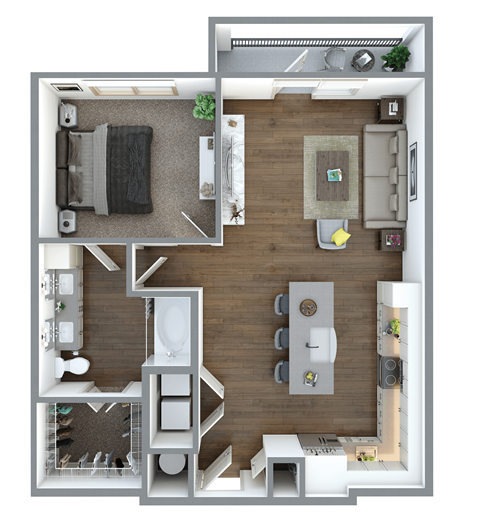 a1 floor plan  1 bedroom with 1 bathroom