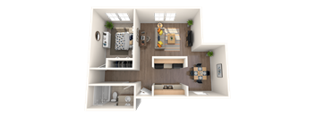 Westchase Apartments in Harvey, LA photo of A2 floorplan one bedroom one bathroom
