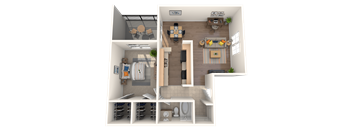 Westchase apartments in Harvey, LA photo of A4 floorplan one bedroom one bathroom