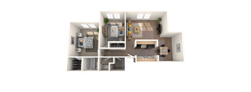 Westchase Apartments in Harvey, LA photo of B1 floorplan two bedroom apartment